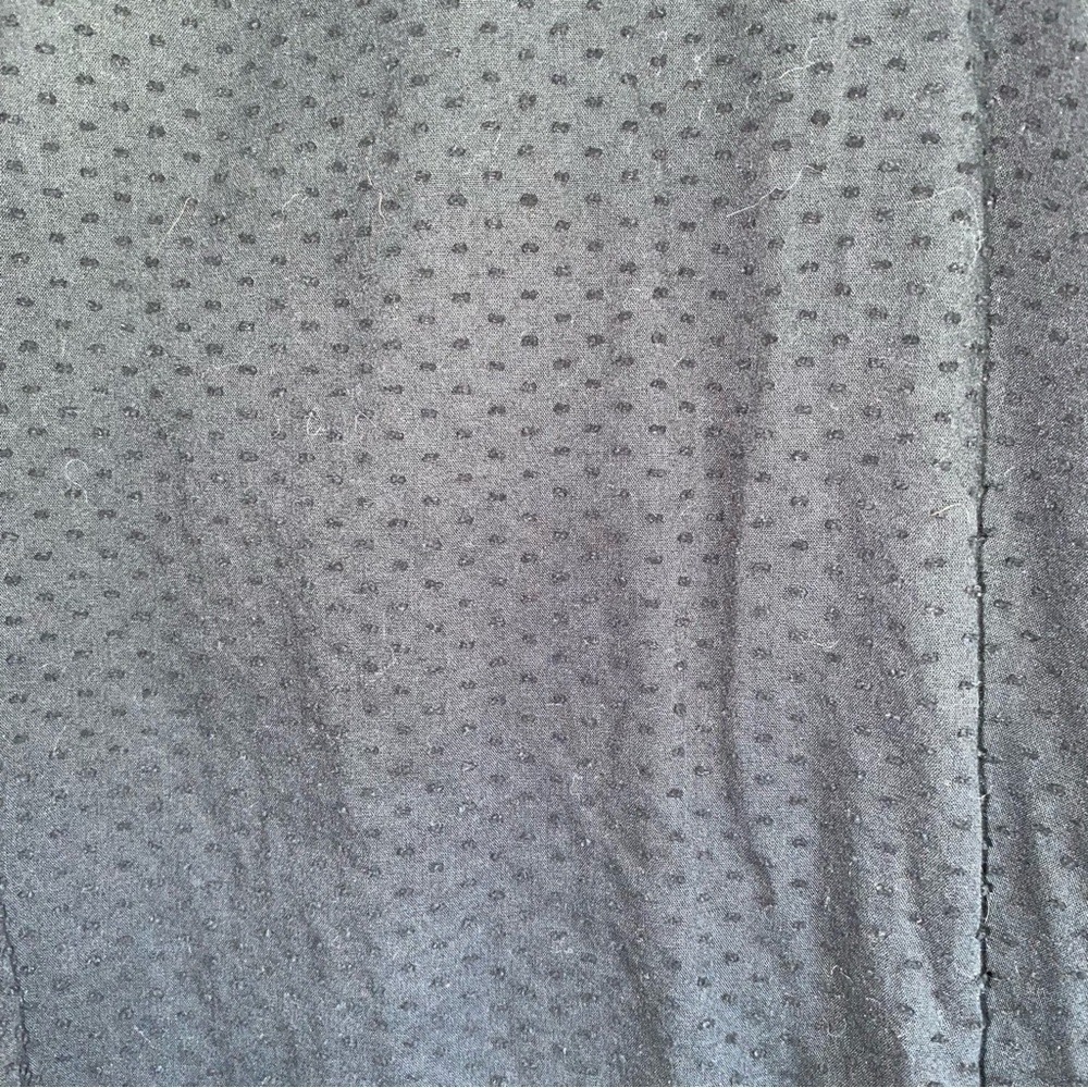 J.Crew Black Textured Swiss Dot Blouse Long Sleeve XL Cotton Top - Picture 2 of 5